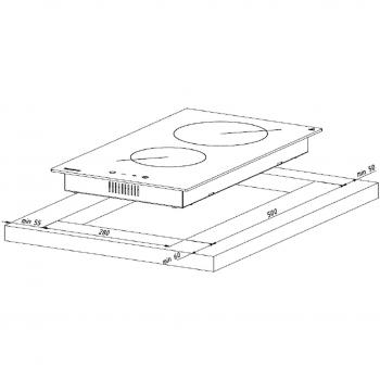 Placa de inducción Akpo PKA 30 830/2 con 2 zonas de cocción y diseño integrado