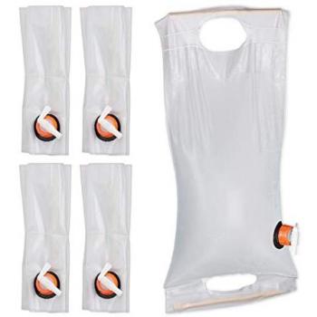 Bidones Plegables para Agua Relaxdays, 5 Unidades, 10 L cada uno, con Grifo, Inocuos y Transparentes