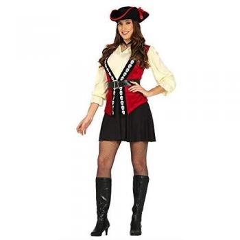 FIESTAS GUIRCA Disfraz Mujer corsaria Pirata con Calaveras Talla m