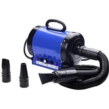 Secador de pelo profesional para perros y gatos 2800W con velocidad y temperatura ajustables, incluye 3 boquillas intercambiables