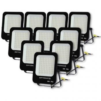 Proyector LED de Exterior SMD 50W IP65 Negro (Pack de 10) - Blanco Neutro 4000K - 5500K