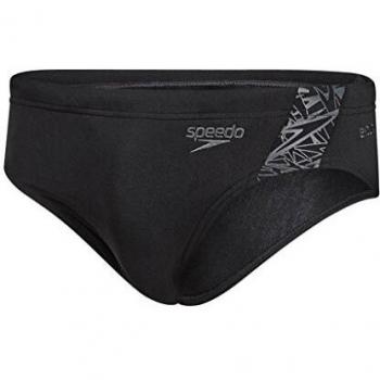 Speedo Boom Splice de 7 cm Calzoncillos de Natación, Adult Male, Negra/Oxid-Gris, 32
