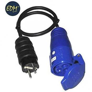 EDP 46009 Base Cetac + Cable + Clavija 10/16A, Varios Colores