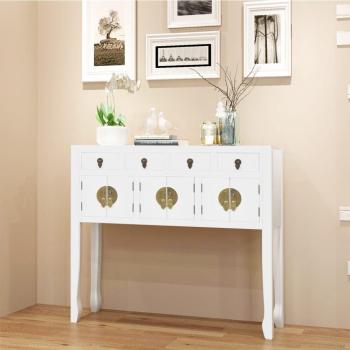 vidaXL Aparador de Estilo Chino de Madera Maciza Dimensiones 95 x 24 x 91 cm