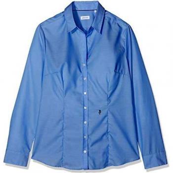 Blusa de Mujer Slim Fit Sin Escote 100% Algodón Azul Medio Seidensticker