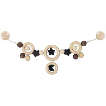 Cadena de Cochecito Luna y Estrellas con Clips de Madera