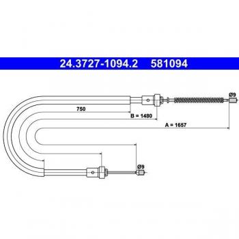 Cable de freno de mano ATE 24.3727-1094.2