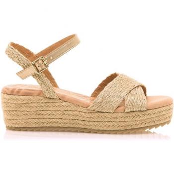 Sandalias de cuña Mustang con pala cruzada y planta en piel