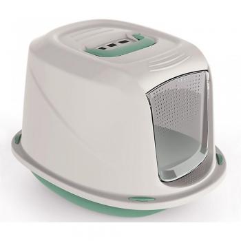 Inodoro WC para gatos mod. GALAXY con puerta frontal 45x36x31,5 cm en color Verde