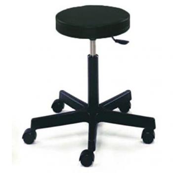 Taburete Giratorio a Gas Sin Respaldo con Pistón Metálico Negro y Base de PVC, Altura Ajustable 550x500-700 mm