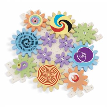 Quercetti Playeco Kaleido Gears 38 Piezas - Juego de construcción, incluye 38 piezas, fabricado con materiales ecológicos, estimula la creatividad y la coordinación motora, apto para niños a partir de 3