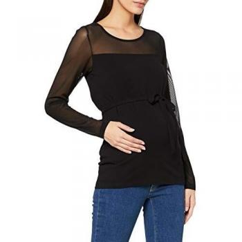 MAMALICIOUS MLMATILDA L/S Jersey Top A. BF, Negro, S para Mujer