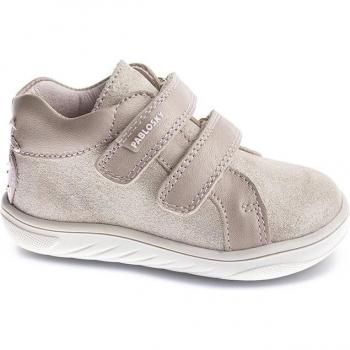 Botas de bebé niña Pablosky 035671 en color beige con cierre de velcro y suela muy flexible