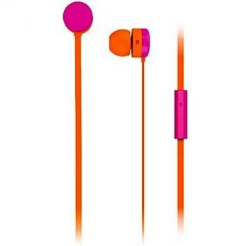 Maxell 303729 Yoyobuds con micrófono y Funda Rosa/Naranja