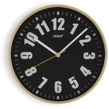 Reloj de Pared Versa Negro Plástico 30 x 4 x 30 cm
