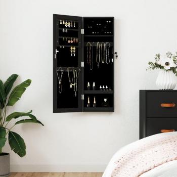 Espejo joyero de pared negro 30x8.5x90 cm