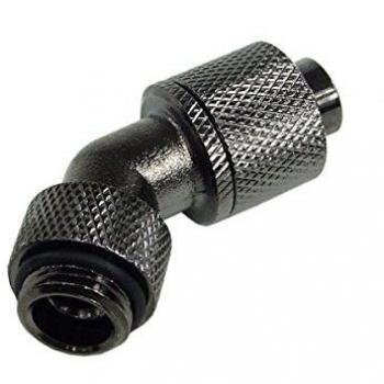 45° Rotating Compression Fitting 13/10mm (10x1.5mm) G1/4 - Knurled - Black Nickel