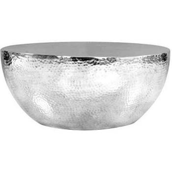 vidaXL Mesa de Centro de Aluminio Martillado 70x30 cm Plateado Mueble Hogar