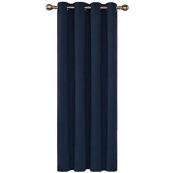 Deconovo Cortinas Dormitorio Moderno Blackout Curtain Suave para Ventanas de Habitación Juvenil con Ojales 1 Pieza 140 x 260 cm Azul Marino