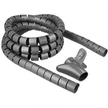 Manguera en espiral DeLock con herramienta de tiro 2,5 m x 25 mm gris