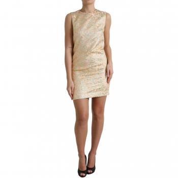 Dolce & Gabbana Peach Floral Jacquard A-line Mini Dress - IT40|S, Multicolor, Size: XS