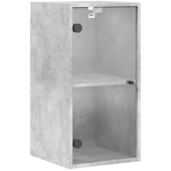 Mueble de pared puertas de vidrio gris hormigón 35x37x68,5 cm