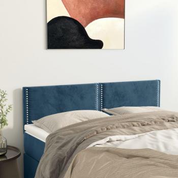 Cabeceros 2 piezas terciopelo azul oscuro 72x5x78/88 cm