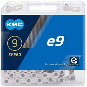 KMC E9 Silver 9-Speed E-Bike Chain - 122 Links