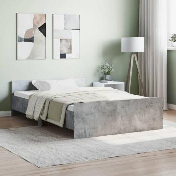 Cama amarilla con cabecero y cemento gris hormigón 120x200 cm