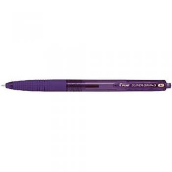 Bolígrafo Retráctil Pilot Super Grip G, Punta Redonda 1.0mm, Trazo 0.4mm, Tinta de Aceite, Grip Ergonómico, Color Morado/Violet