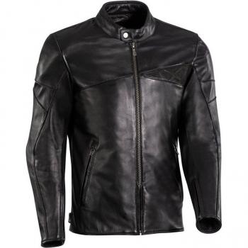 Ixon Chaqueta de Moto Cranky Negra - Chaqueta de cuero para motocicleta, color negro, talla 3XL