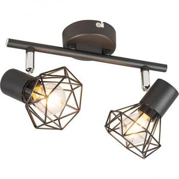 Foco inteligente orientable y basculante negro con 2 bombillas Wifi P45 - Mosh