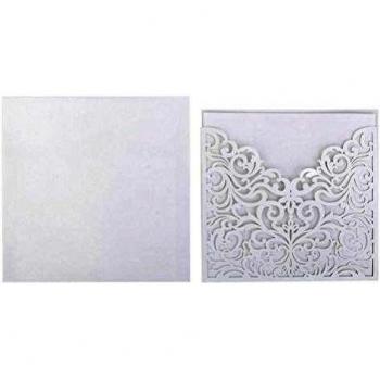 ULTNICE Hueco de 10pcs por invitación de la boda decorativos saludo tarjeta de felicitación con sobres blancos