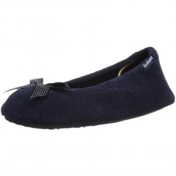 Isotoner Stretch Terry - Zapatillas de casa de sintético mujer, color azul, talla Medium