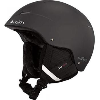 Casco de esquí Cairn Android negro mate, ligero, con diseño aerodinámico, ventilación ajustable, forro interior desmontable y lavable, compatible con gafas de esquí