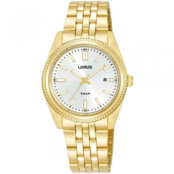 Lorus - Reloj de mujer RJ284BX9 con esfera dorada y correa de acero inoxidable