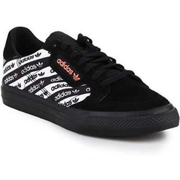 Adidas Continental Men's Black Suede and Fabric Sneakers with Rubber Sole, Size 9 2/3 US
