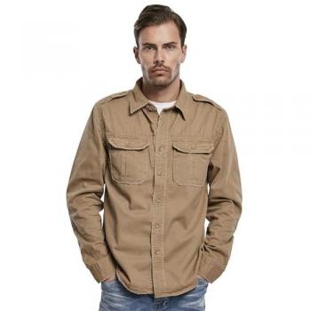 Brandit Camisa De Manga Larga Vintage Beige Camel 7XL