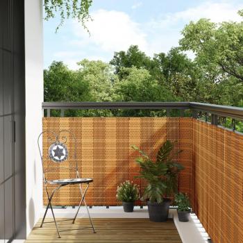 Toldo para balcón ratán sintético 400x90 cm color antracita, marrón y negro, marrón claro, perfecto para plantas y animales, múltiples usos malla para ventilación, seguridad, ventana, jardín