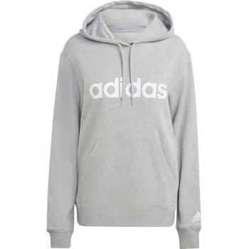 Adidas Essentials Linear Sudadera Con Capucha Mujer Gris Claro XS