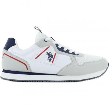 U.S. Polo Assn. Nobil 004C - Men's White Sneakers, Polyester, Size EU44/US11