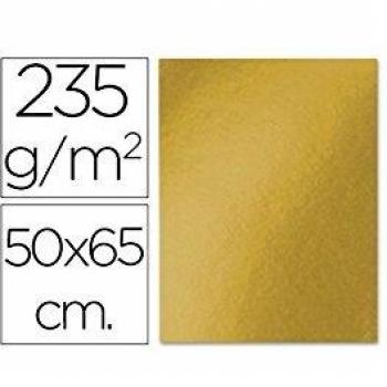 Liderpapel 14509 - Pack de 10 cartulinas metalizadas, 50 x 65 cm, color oro metalizado