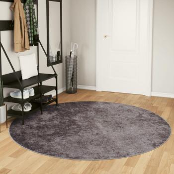 Alfombra lavable antideslizante multicolor Ø 200 cm - Color Negro, Antracita, Gris y más - Alfombra de área para Sala de Estar, Dormitorio, Habitación y Salón