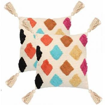vidaXL 2X Cojines de Estampado Bohemio 45x45cm Multicolor Decoración de Hogar