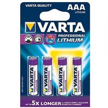 Varta Professional Lithium - 4 pilas de Litio, 1.5 V,tamaño AAA, 1100 mAh