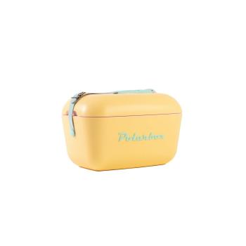 Nevera portátil Polarbox POP 12L amarilla y cian