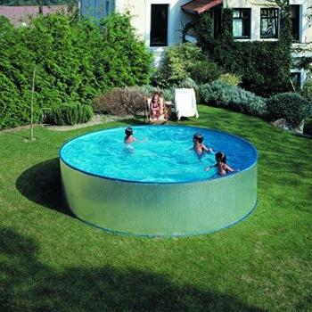 Gre KITWPR350E Tenerife - Piscina Elevada Redonda de Chapa Galvanizada, 350 x 90 cm
