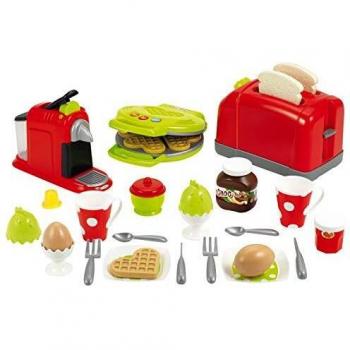 Ecoiffier Set de pequeños electrodomésticos de 33 piezas, color rojo/verde