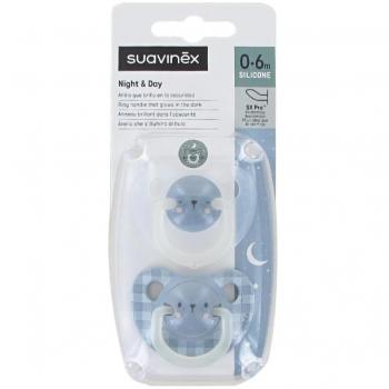 Suavinex Anatomical Silicone Soother Nighttime 0-6M 2U