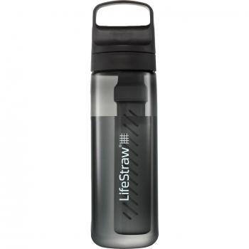 LifeStraw Go 650ml Travel Water Filter Bottle, Nordic Noir, BPA-Free Plastic, 2-stage filter